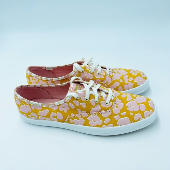 New Keds Womens 9 Yellow Pink Spotted canvas sneakers shoes - Picture 2 of 8